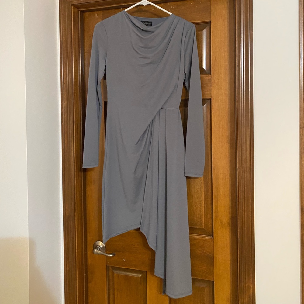 Topshop Pale Blue Long Sleeve Dress